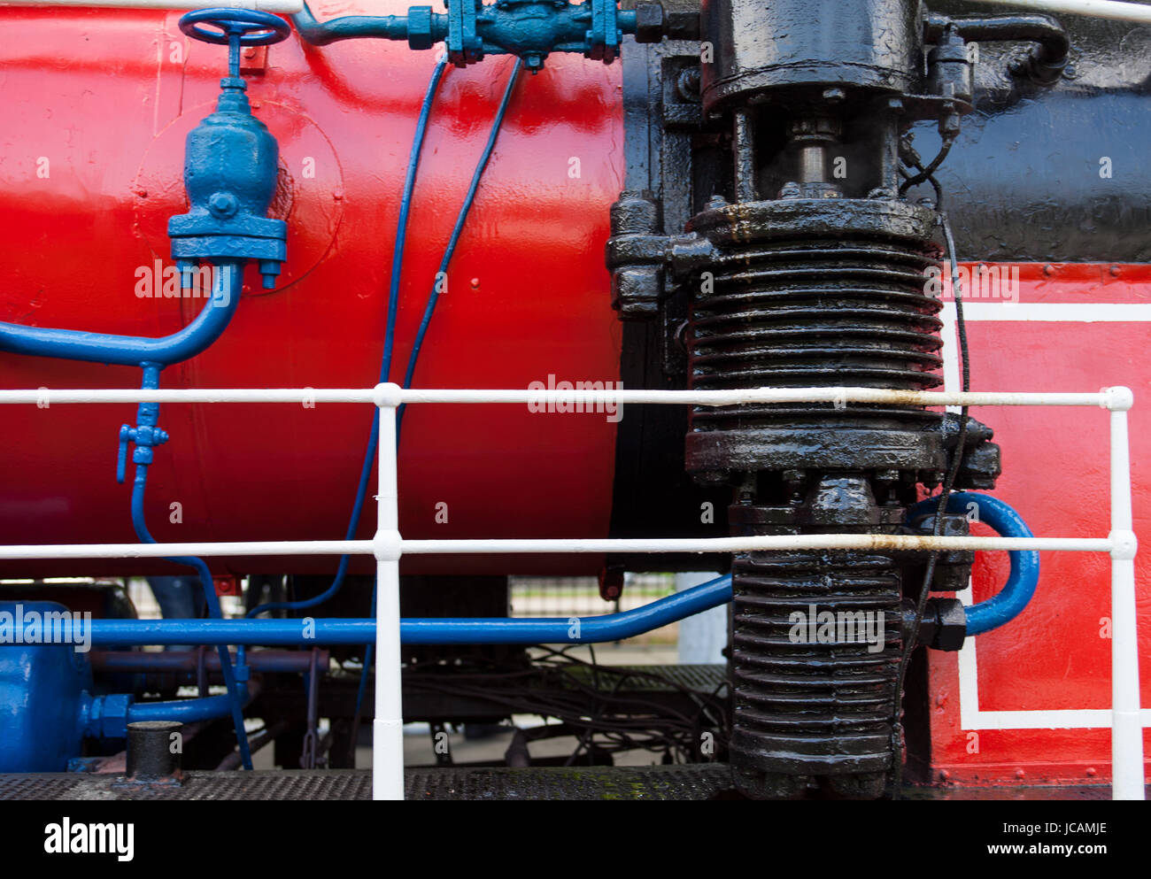 Nahaufnahme von der alten Dampflok-Kessel und Rauchkammer Stockfoto