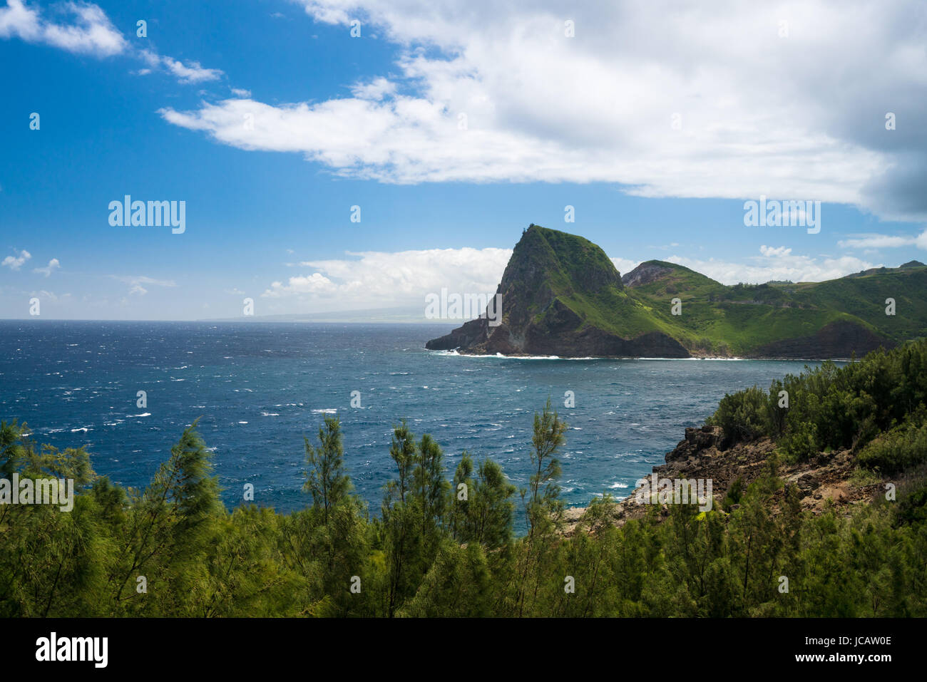 Nord Ost Küste von Maui aus Kahekili highway Stockfoto