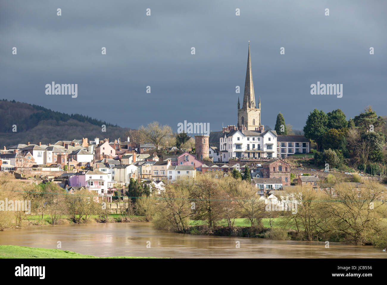 Die am Fluss Stadt Ross on Wye River Wye, Herefordshire, England, Großbritannien Stockfoto