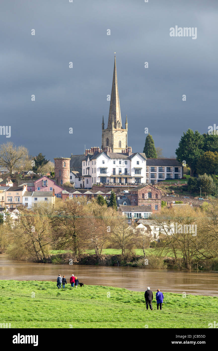 Die am Fluss Stadt Ross on Wye River Wye, Herefordshire, England, Großbritannien Stockfoto
