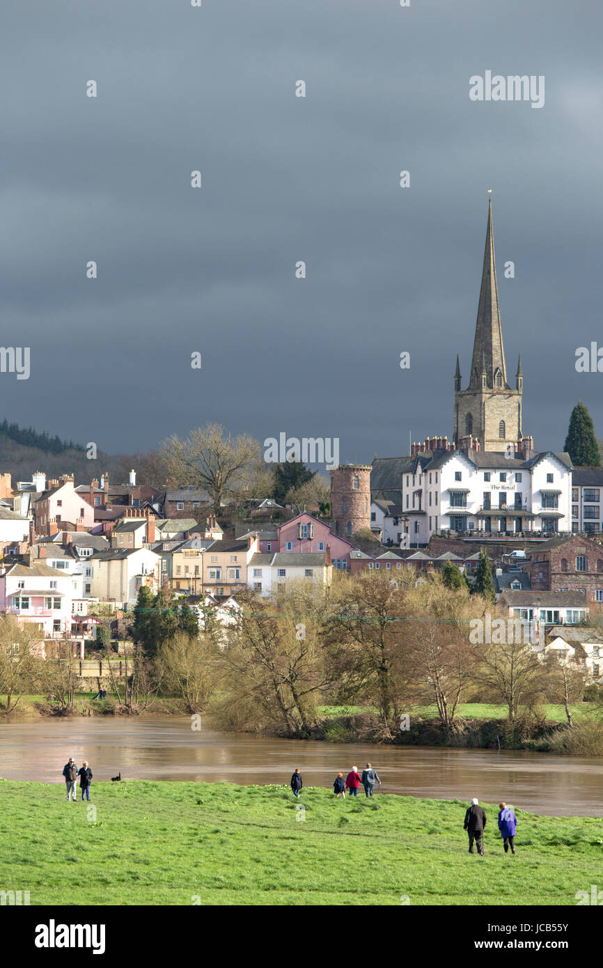 Die am Fluss Stadt Ross on Wye River Wye, Herefordshire, England, Großbritannien Stockfoto