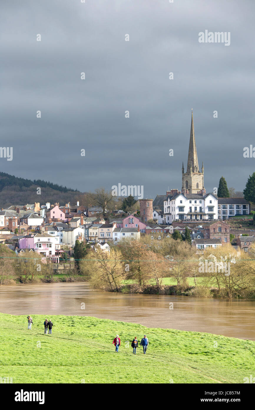 Die am Fluss Stadt Ross on Wye River Wye, Herefordshire, England, Großbritannien Stockfoto