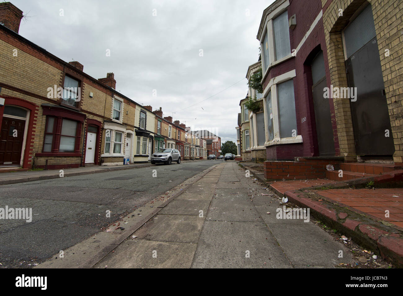 Häuser zu verkaufen in der Cranbourne Road, Liverpool, UK, Stockfoto
