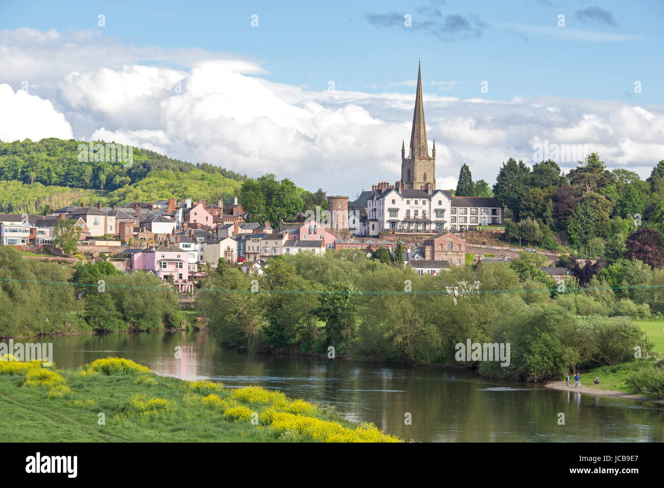 Die attraktive am Flussufer von Ross auf Wye, Herefordshire, England, UK Stockfoto