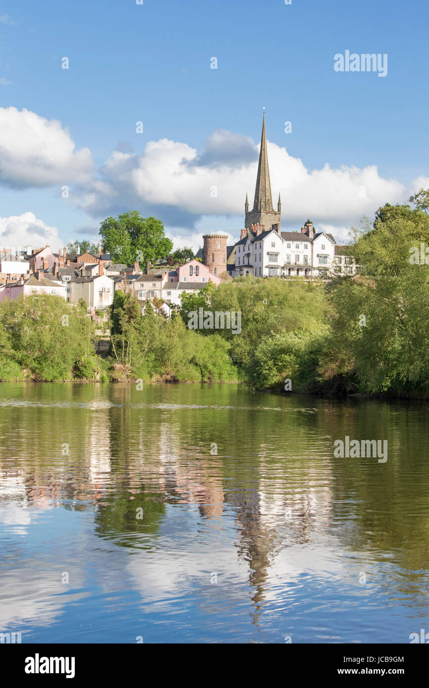 Die attraktive am Flussufer von Ross auf Wye, Herefordshire, England, UK Stockfoto