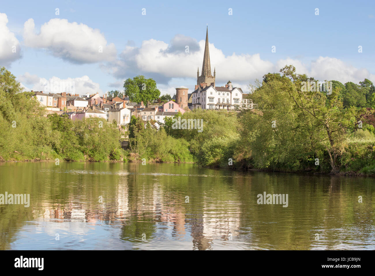 Die attraktive am Flussufer von Ross auf Wye, Herefordshire, England, UK Stockfoto