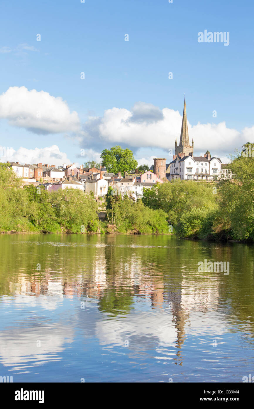 Die attraktive am Flussufer von Ross auf Wye, Herefordshire, England, UK Stockfoto