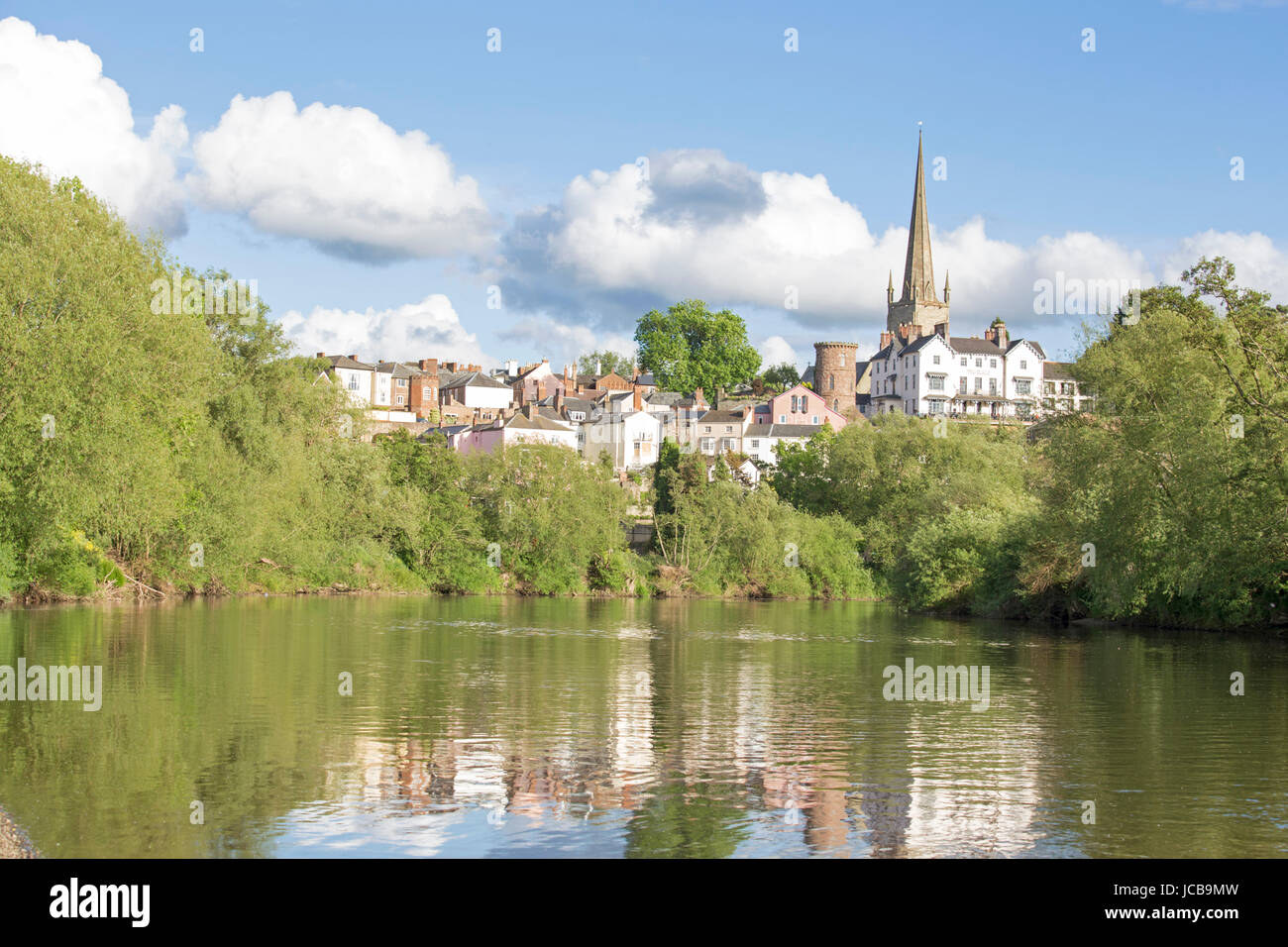 Die attraktive am Flussufer von Ross auf Wye, Herefordshire, England, UK Stockfoto