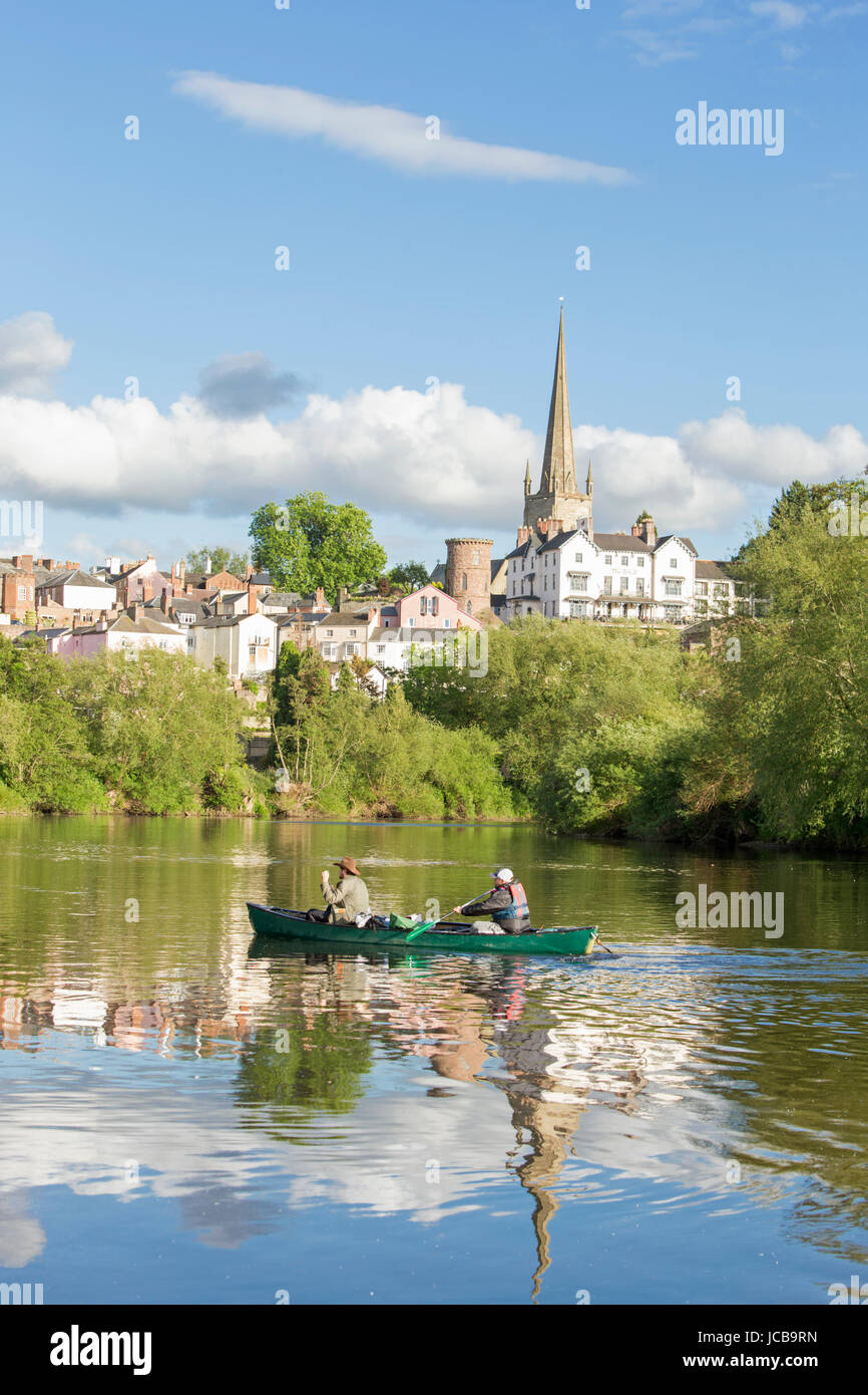 Die attraktive am Flussufer von Ross auf Wye, Herefordshire, England, UK Stockfoto