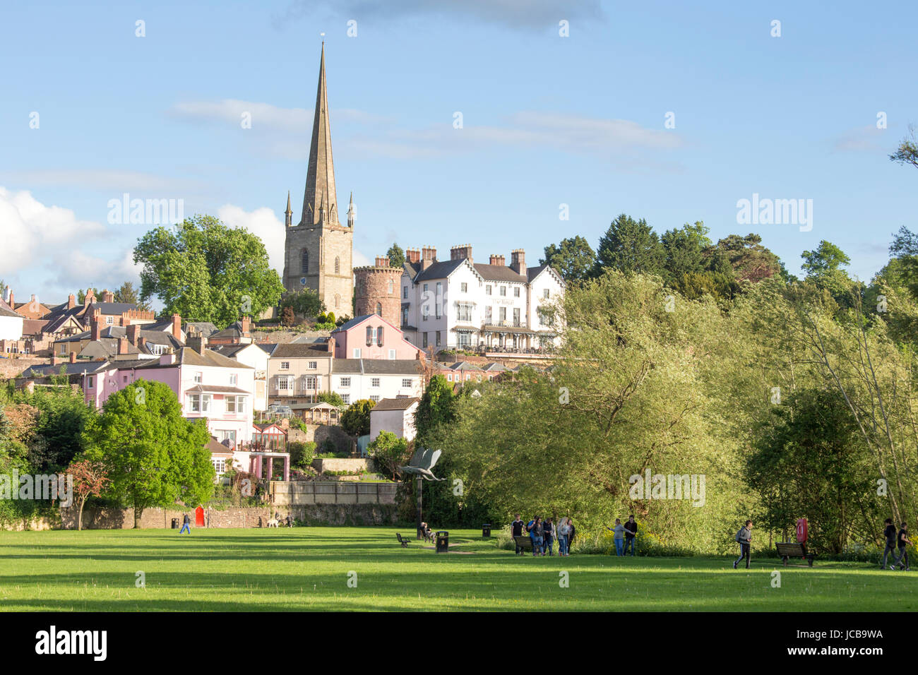 Die attraktive am Flussufer von Ross auf Wye, Herefordshire, England, UK Stockfoto