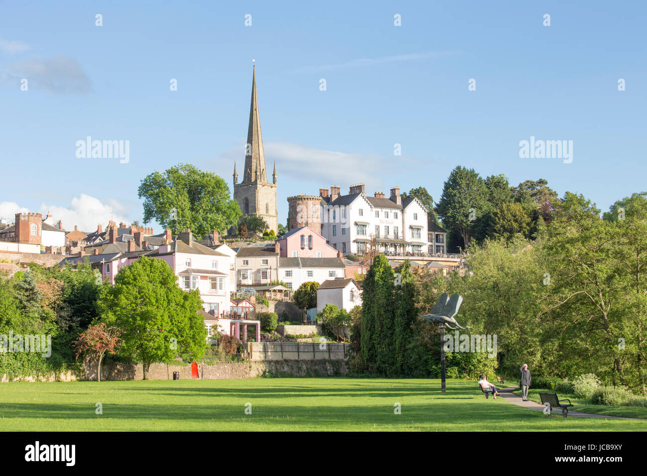 Die attraktive am Flussufer von Ross auf Wye, Herefordshire, England, UK Stockfoto