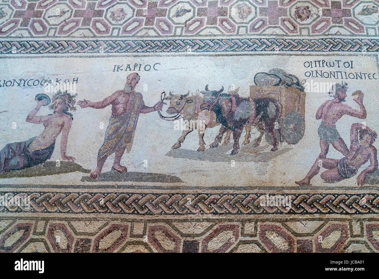 Paphos archäologische Park, Mosaiken, Hafengebiet, Paphos, Zypern Stockfoto