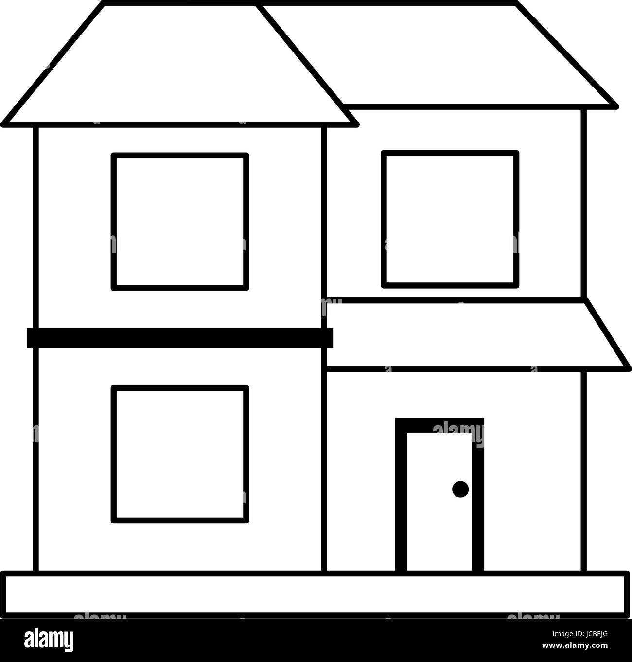Fassade Haus Pflanzen Stock Vektor
