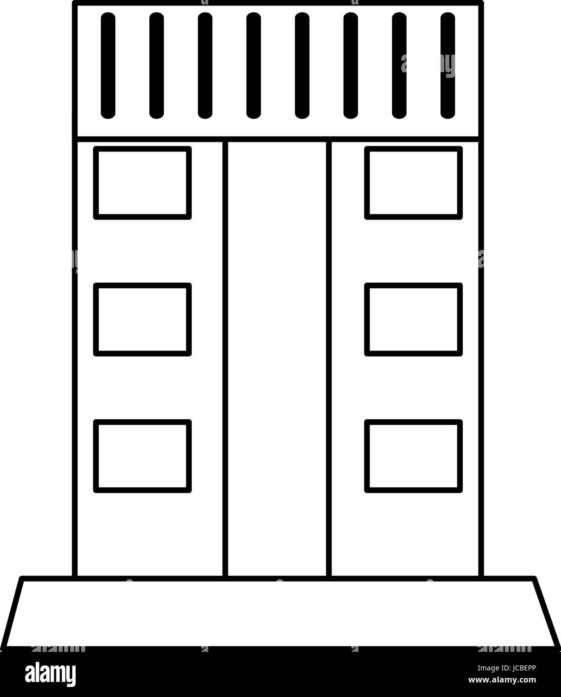 Fassade Haus Pflanzen Stock Vektor