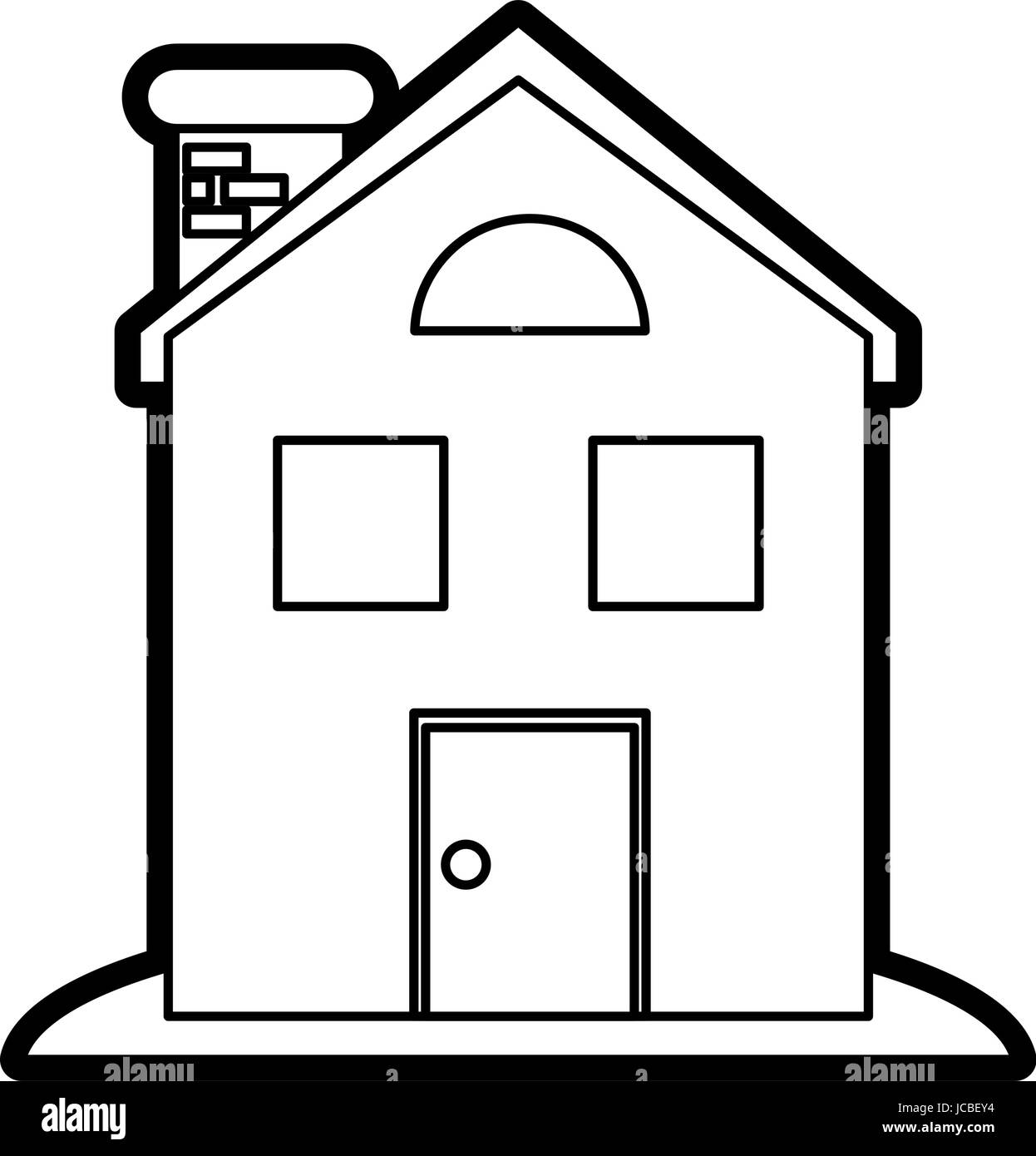 Fassade Haus Pflanzen Stock Vektor
