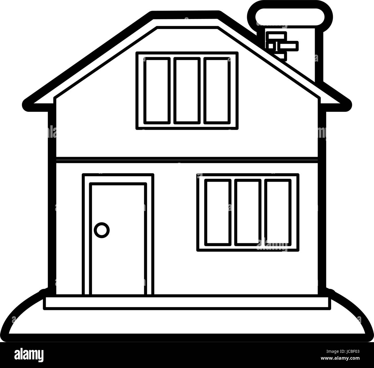 Fassade Haus Pflanzen Stock Vektor