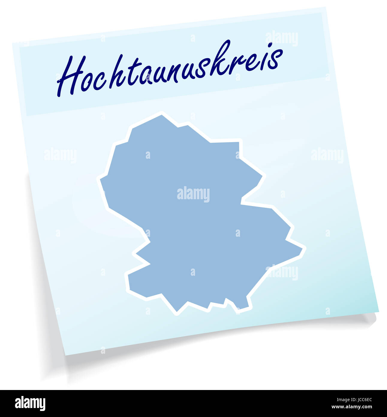 Hochtaunuskreis als Notizzettel in Blau Stockfoto