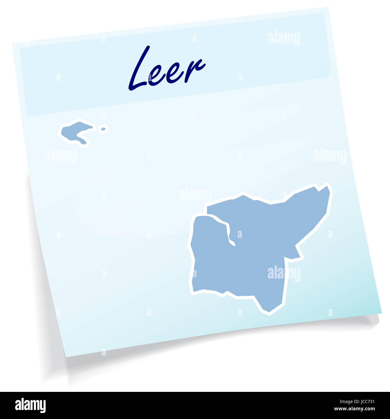 Leer als Notizzettel in Blau Stockfoto