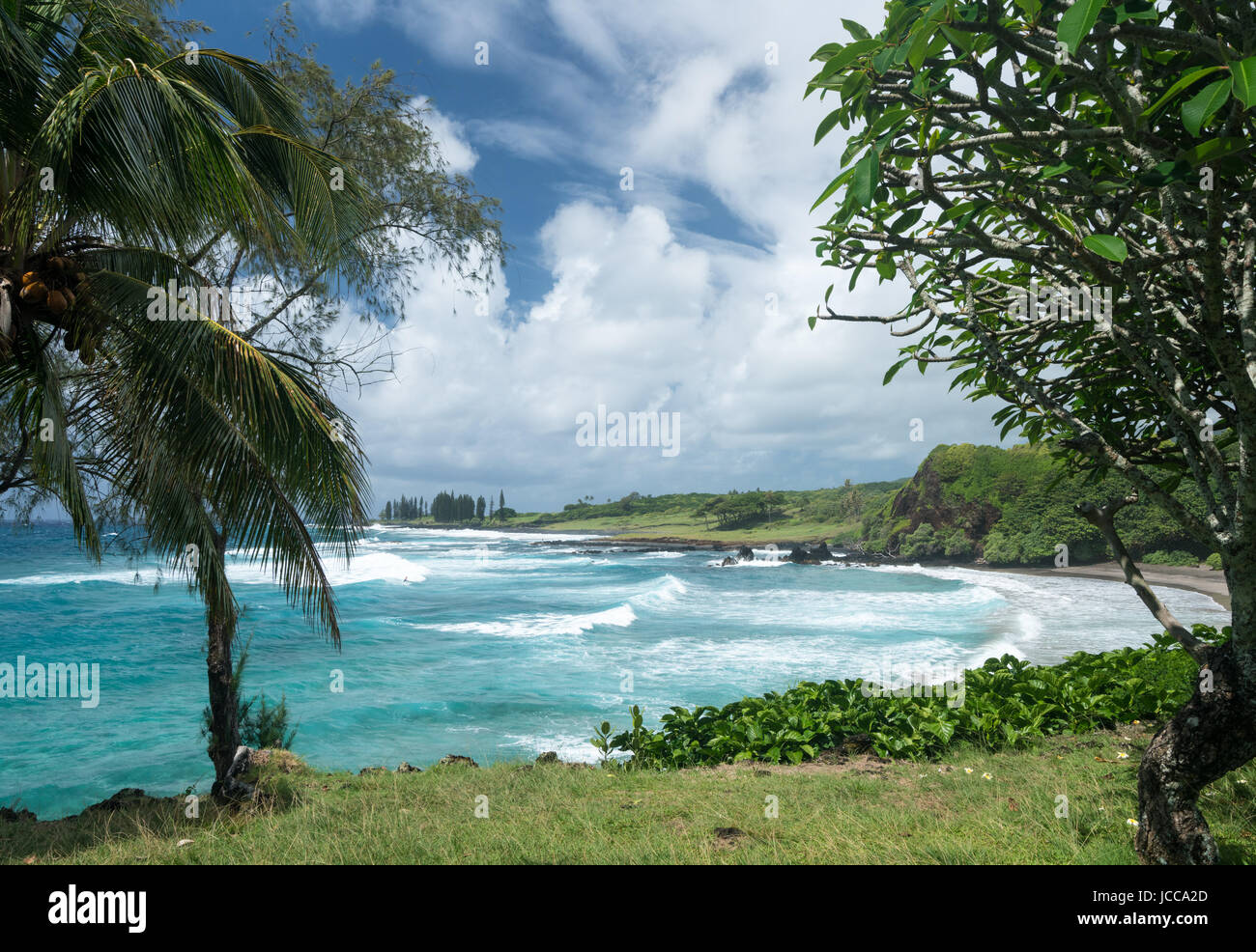 Hamoa Beach in der Nähe von Hana auf der hawaiianischen Insel Maui Stockfoto