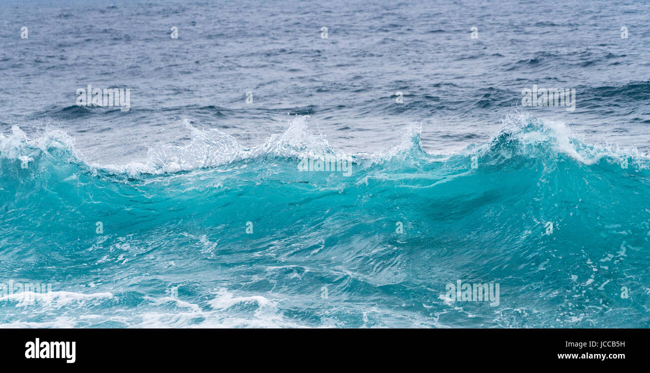 Gefrorene Bewegung der Wellen des Ozeans aus Hawaii Stockfoto