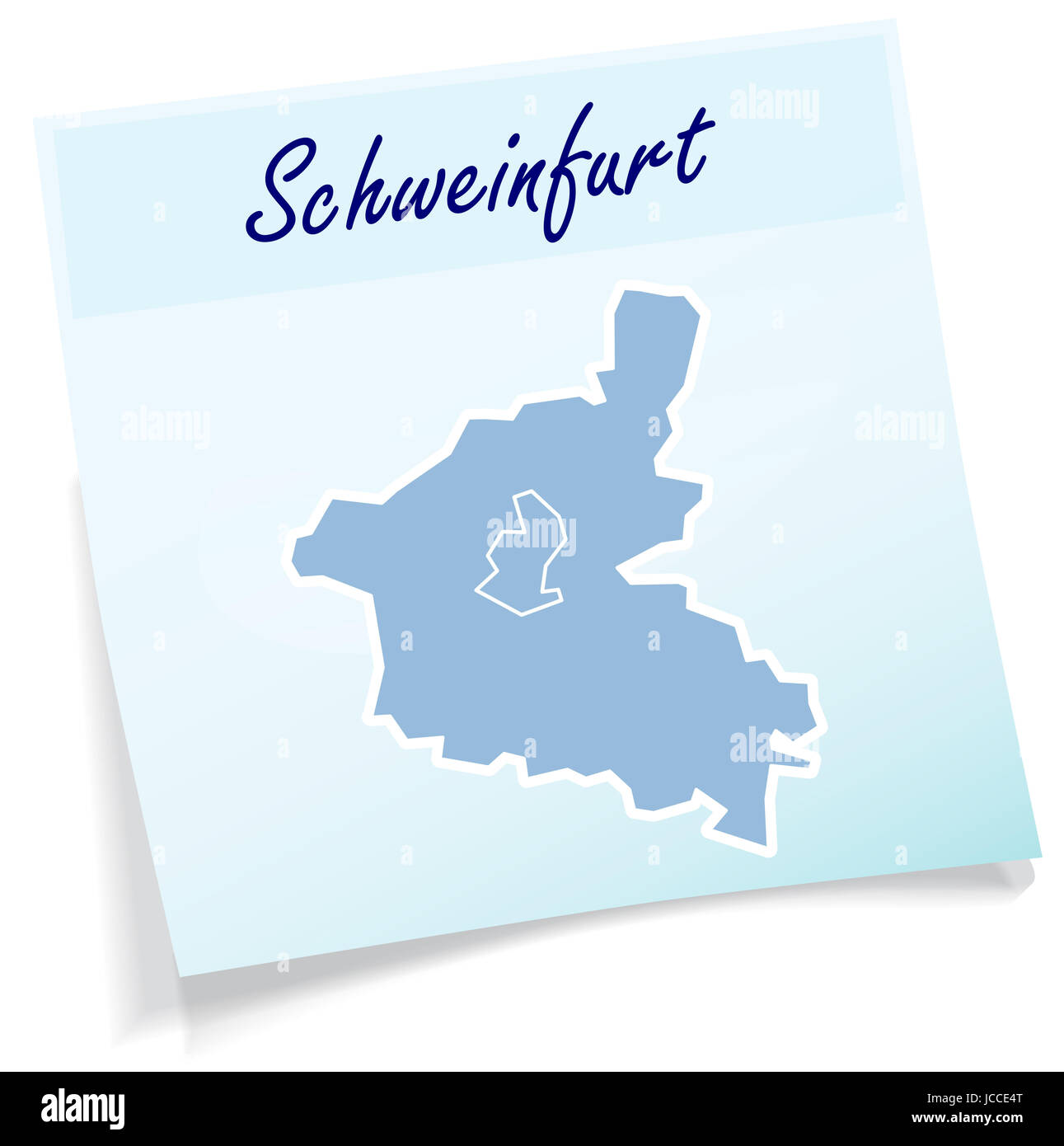 Schweinfurt als Notizzettel in Blau Stockfoto