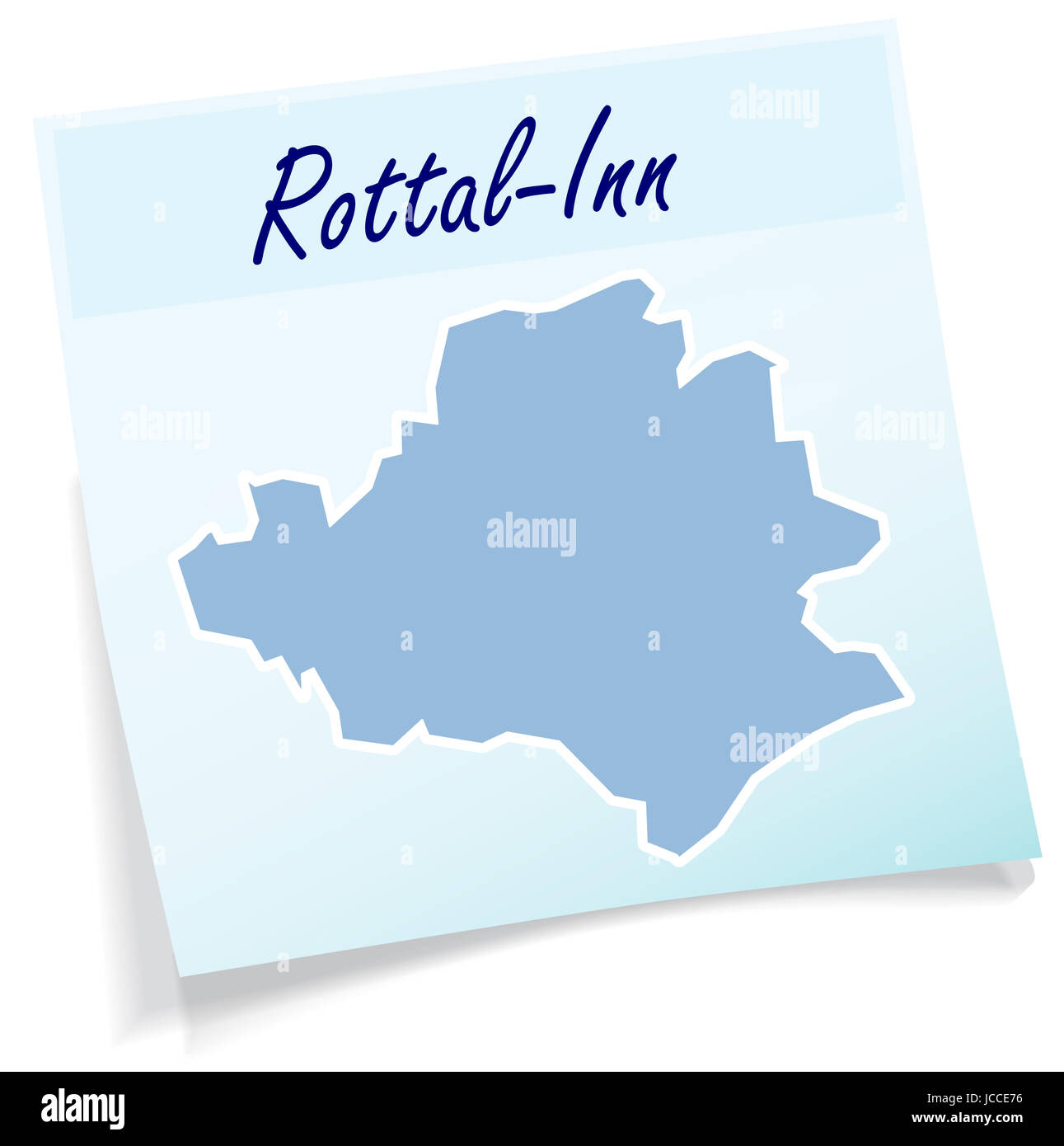 Rottal-Inn als Notizzettel in Blau Stockfoto