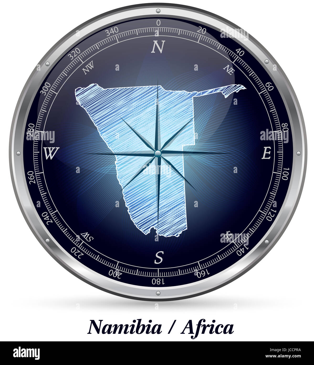 Namibia Mit Grenzen in Chrom Stockfoto