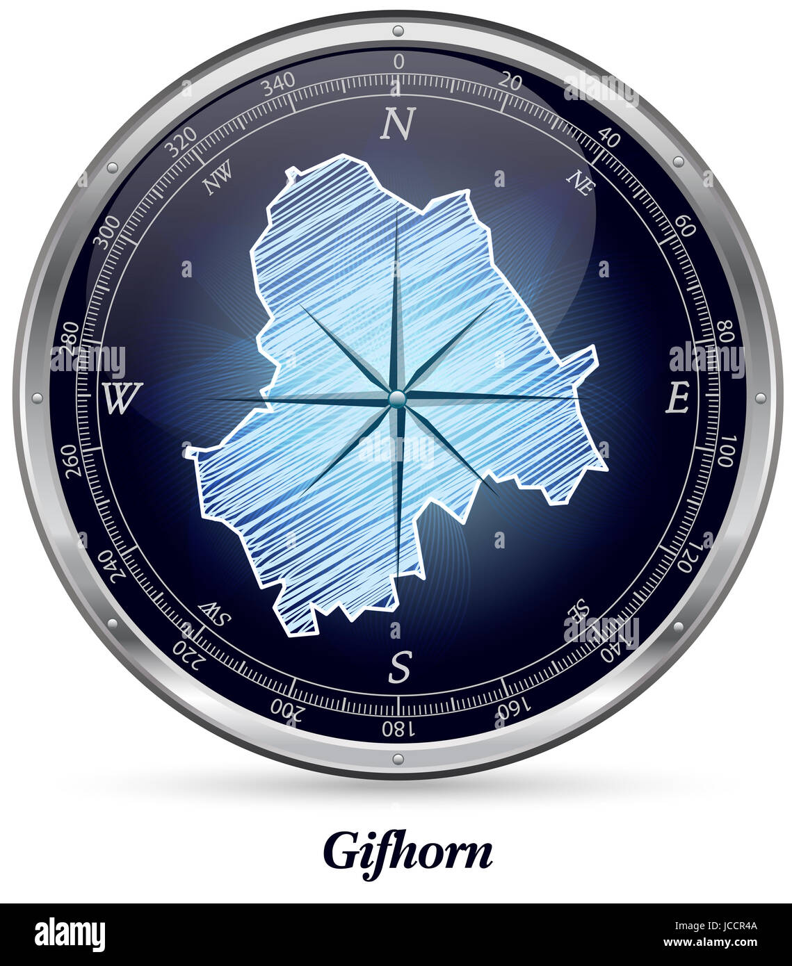 Gifhorn Mit Grenzen in Chrom Stockfoto