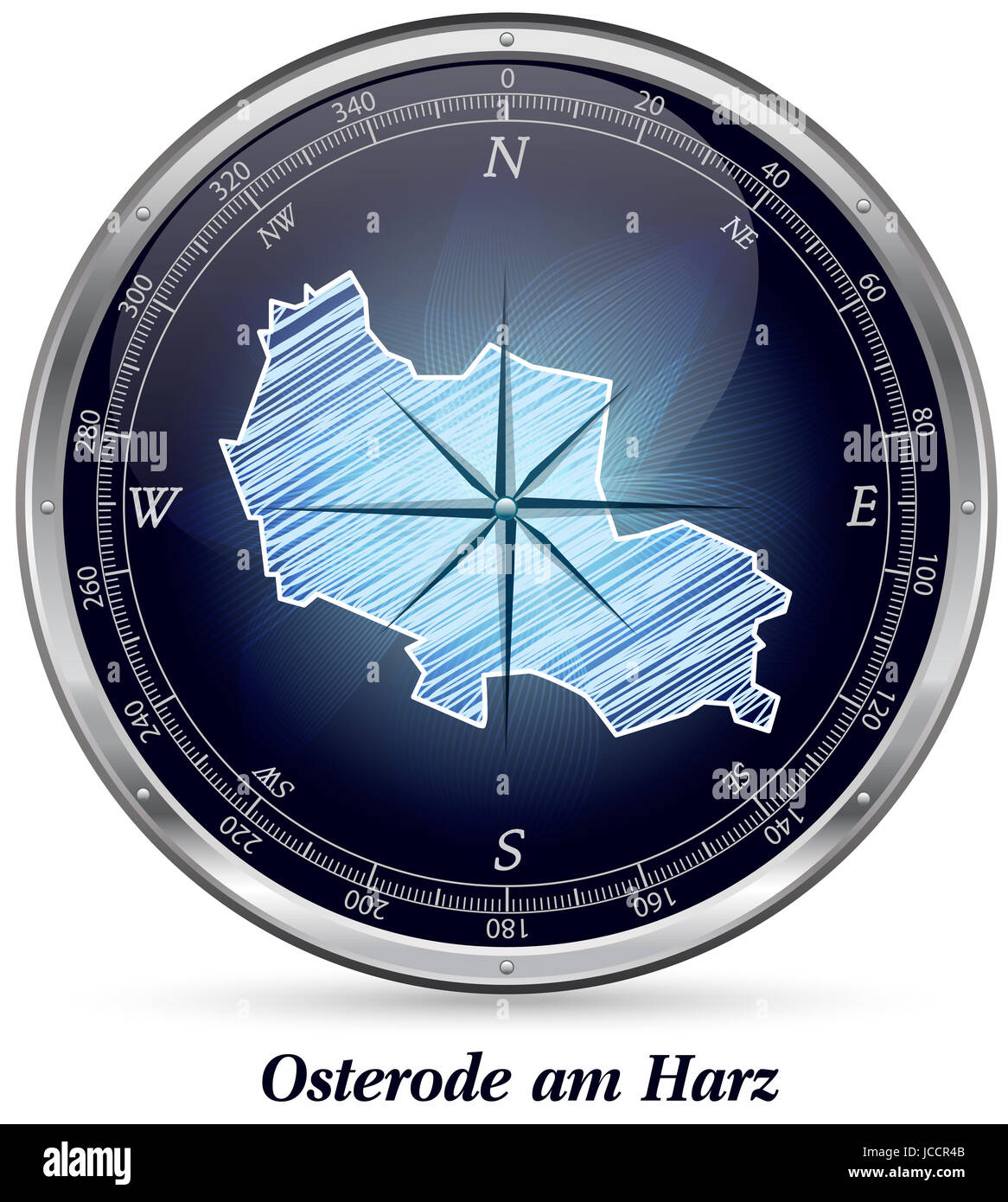 Osterode am Harz Mit Grenzen in Chrom Stockfoto