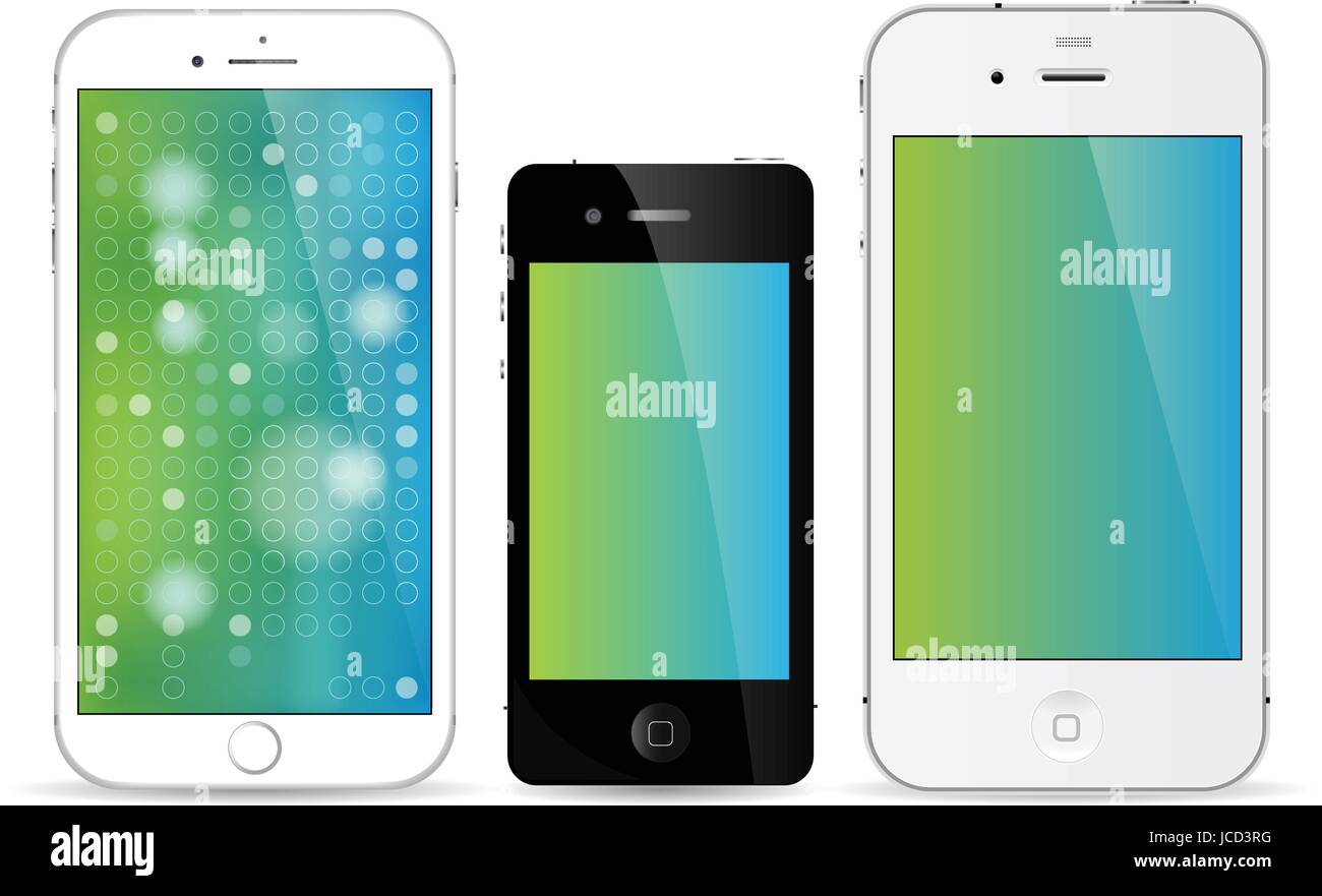iPhone-Linie von Smartphones Kunst Stock Vektor