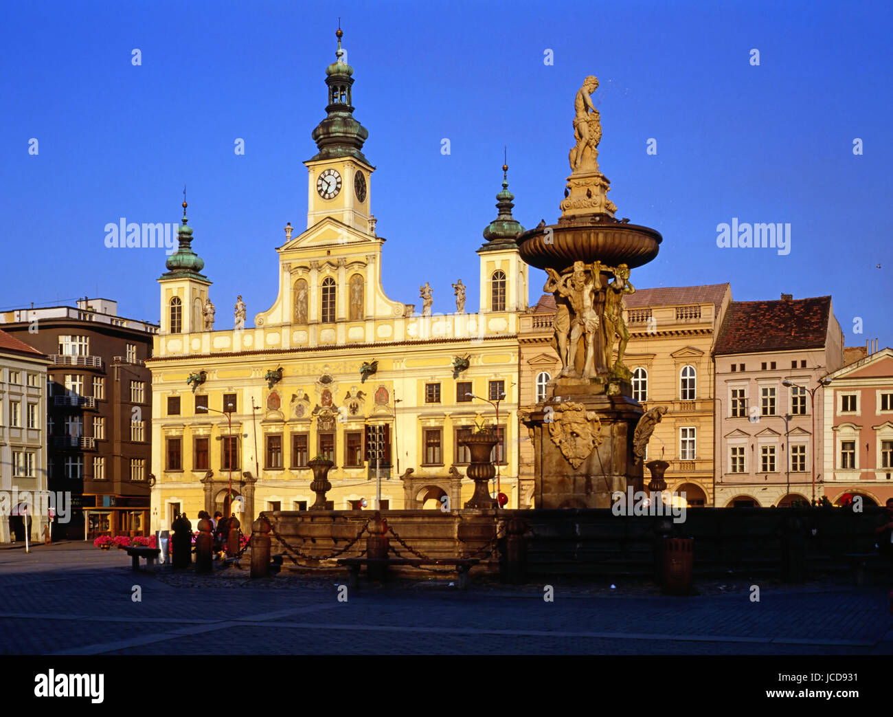 Hauptplatz in Ceske Budejovice, Tschechische Republik Stockfoto