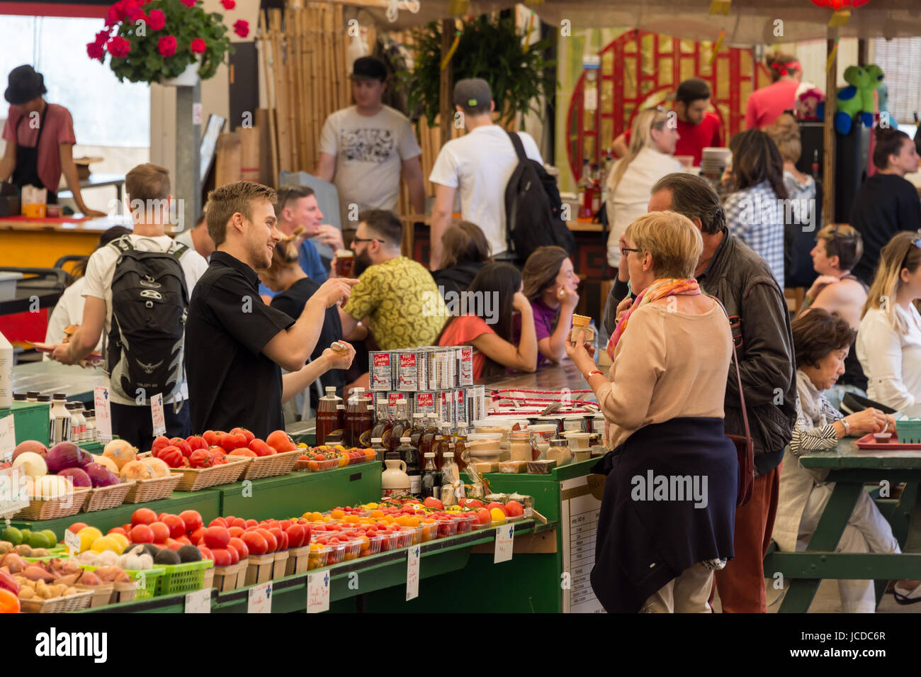 Atwater Market in Montreal, QC, Canada (Juni 2017 Stockfoto