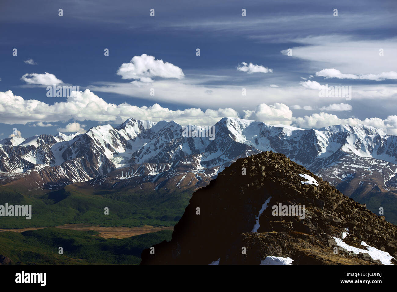 Landschaft der Berge des Altai Gletscher Stockfoto