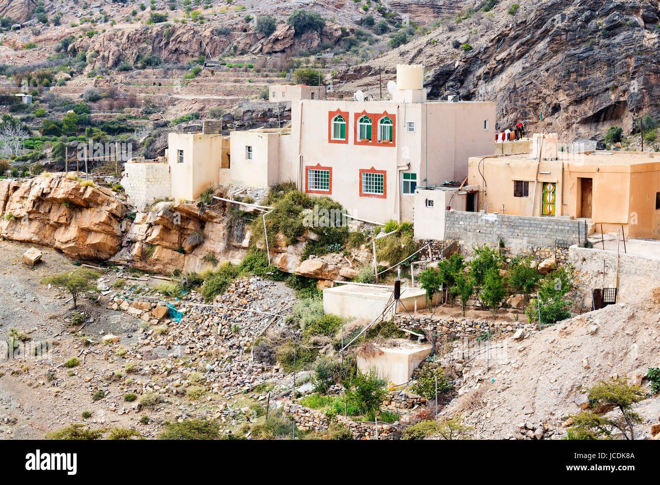 Bild von Häusern auf Saiq Plateau in Oman Stockfoto