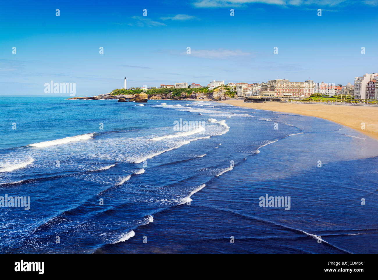 Eine Ansicht der Stadt Biarritz im Süden von Frankreich an einem wunderschönen sonnigen Tag Stockfoto