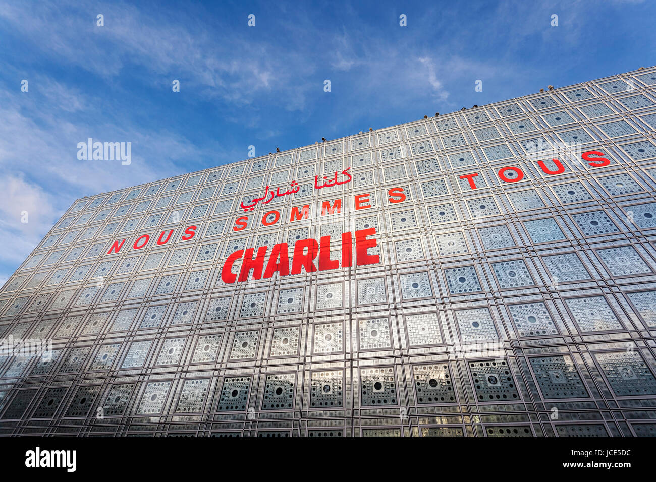 Institut du Monde Arabe, Institut du Monde Arabe, außen Anzeigen von Licht empfindlich Fassade und Fenstern, Architekt Jean Nouvel, Paris, Frankreich Stockfoto Institut du Monde Arabe, Institut du Monde Arabe, außen Anzeigen von Licht empfindlich Fassade und Fenstern, Architekt Jean Nouvel, Paris, Frankreich Stockfoto
