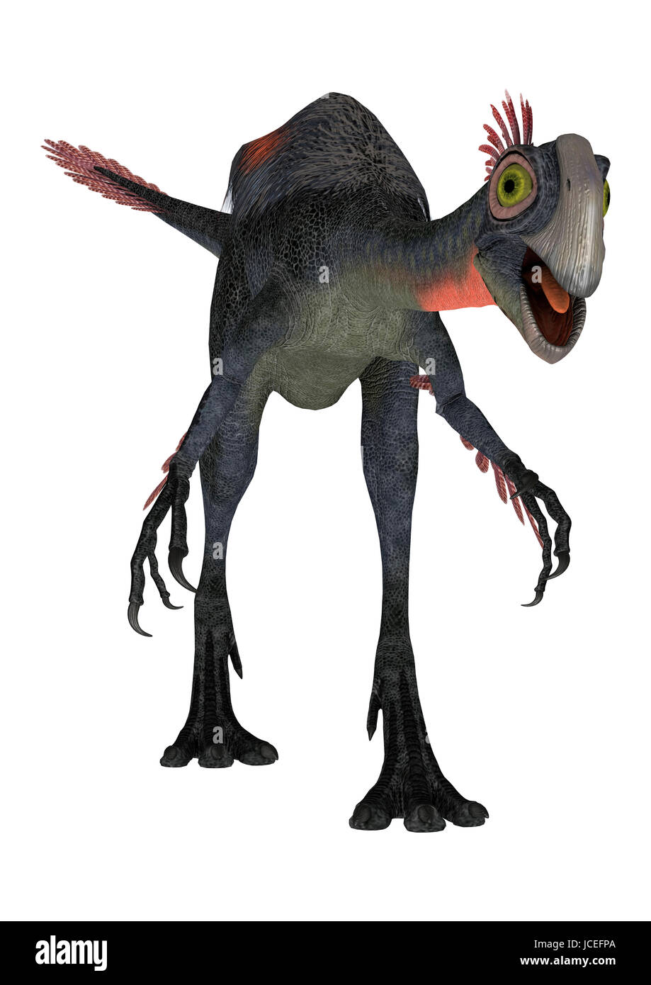 Digitale 3D Rendern von einem Dinosaurier Gigantoraptor isoliert auf weißem Hintergrund Stockfoto