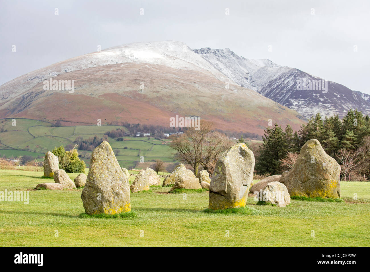 Castlerigg Stone Circle in der Nähe von Keswick, Cumbria, England, UK Stockfoto