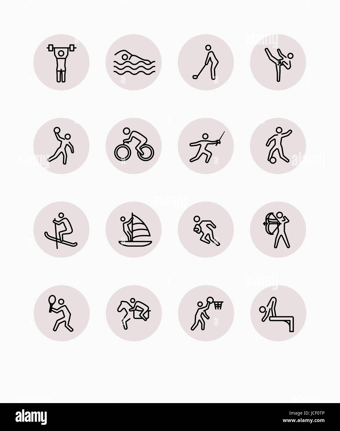 Reihe von Piktogramm Icons rund um Sport Stockfoto