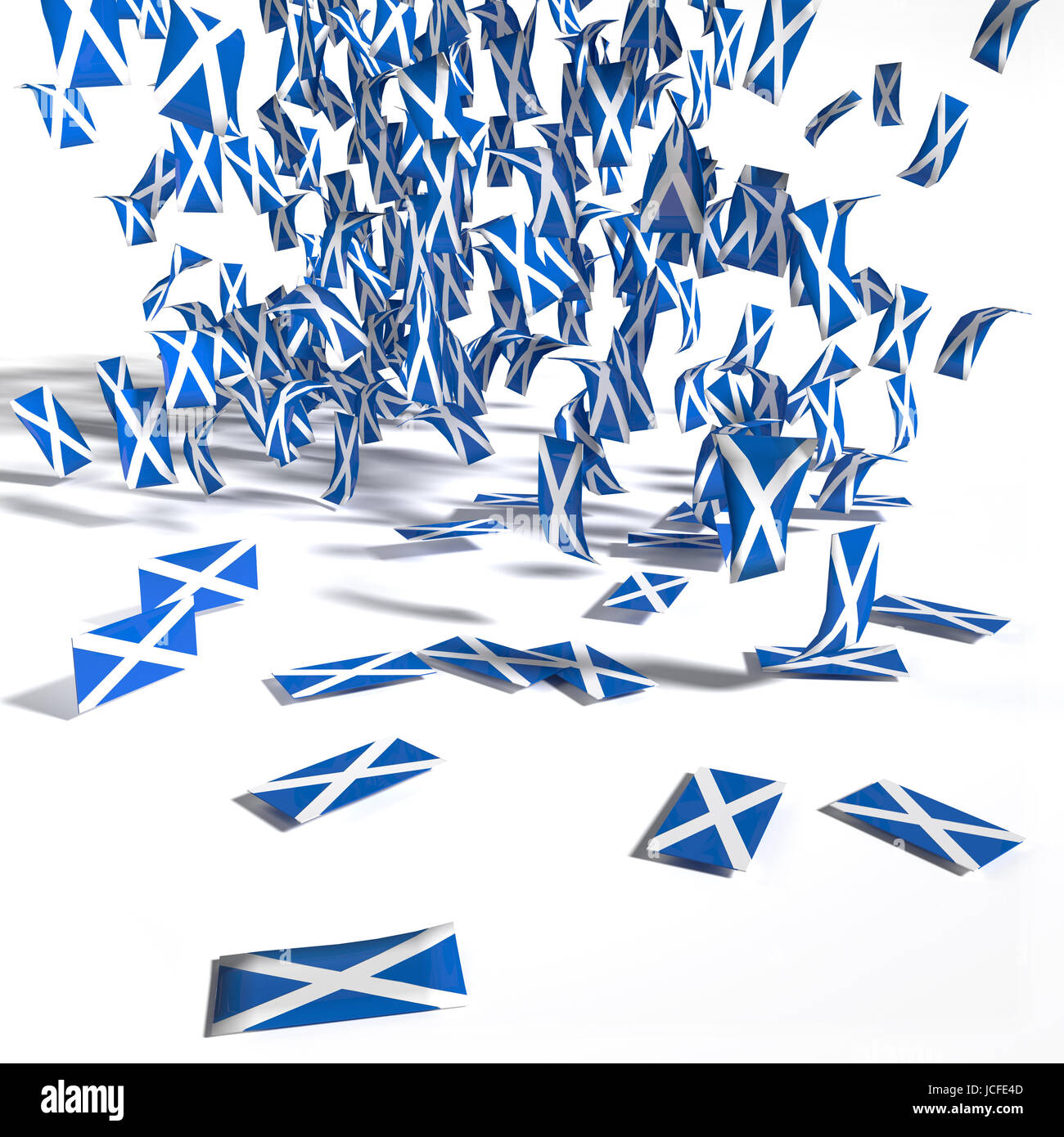 Viele Labels und Flaggen Schottland Stockfoto