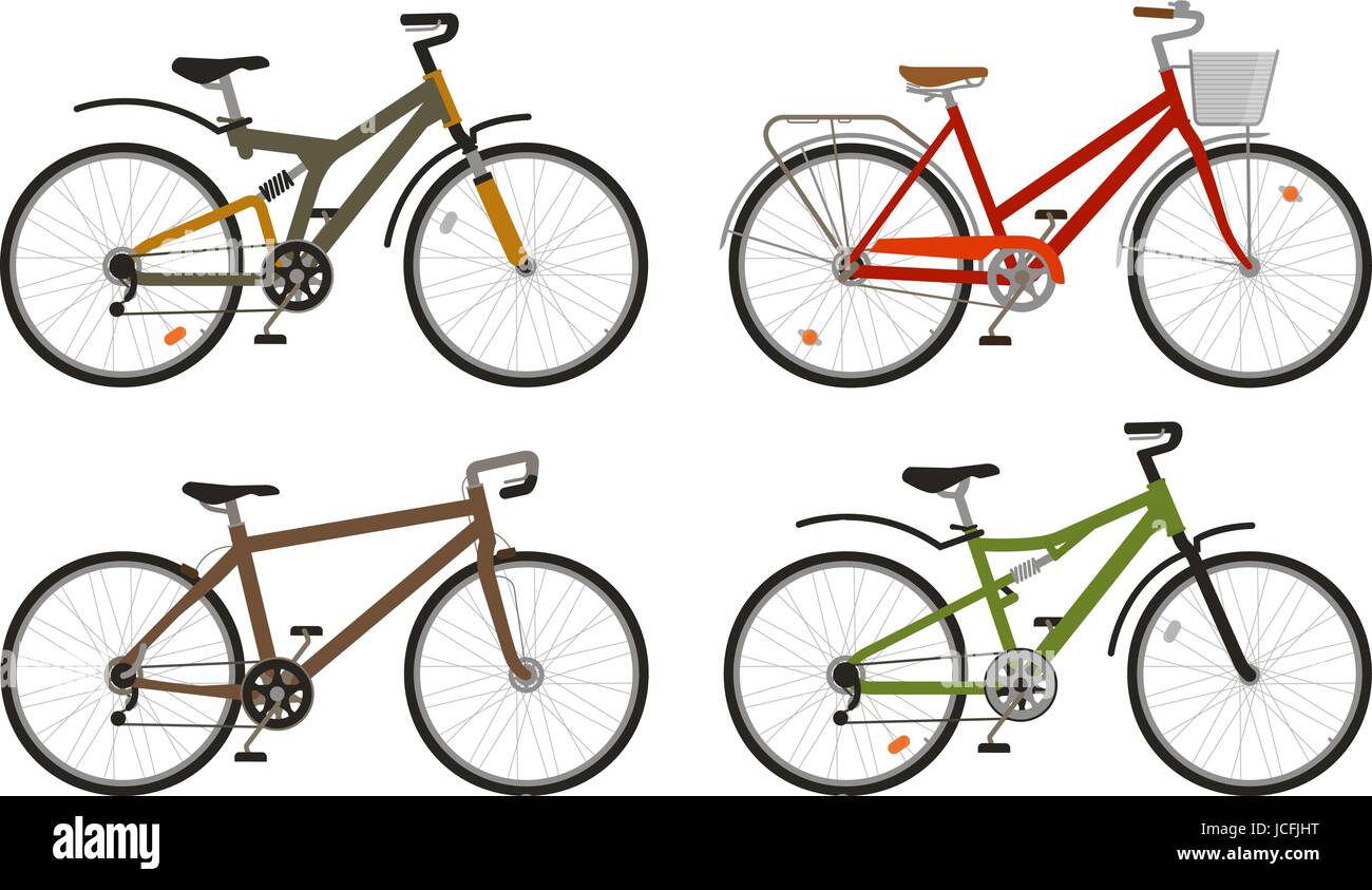 Fahrrad, Fahrrad stellen Icons. Radfahren, Transportkonzept. Vektor-illustration Stock Vektor