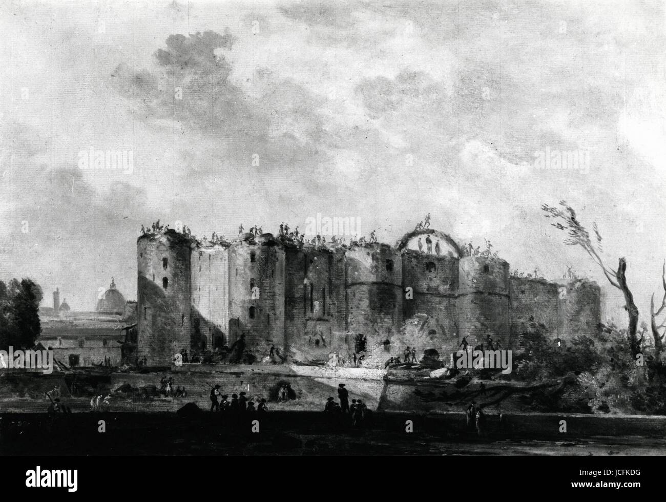 Die historische Festung oder genauer gesagt die Festung von Saint-Antoine, war eine Festung gebaut, um das aktuelle Quadrat der Festung in Paris zu ersetzen. Es wa vollständig zerstört, nach der Einnahme der Bastille 14. Juli 1789 Stockfoto