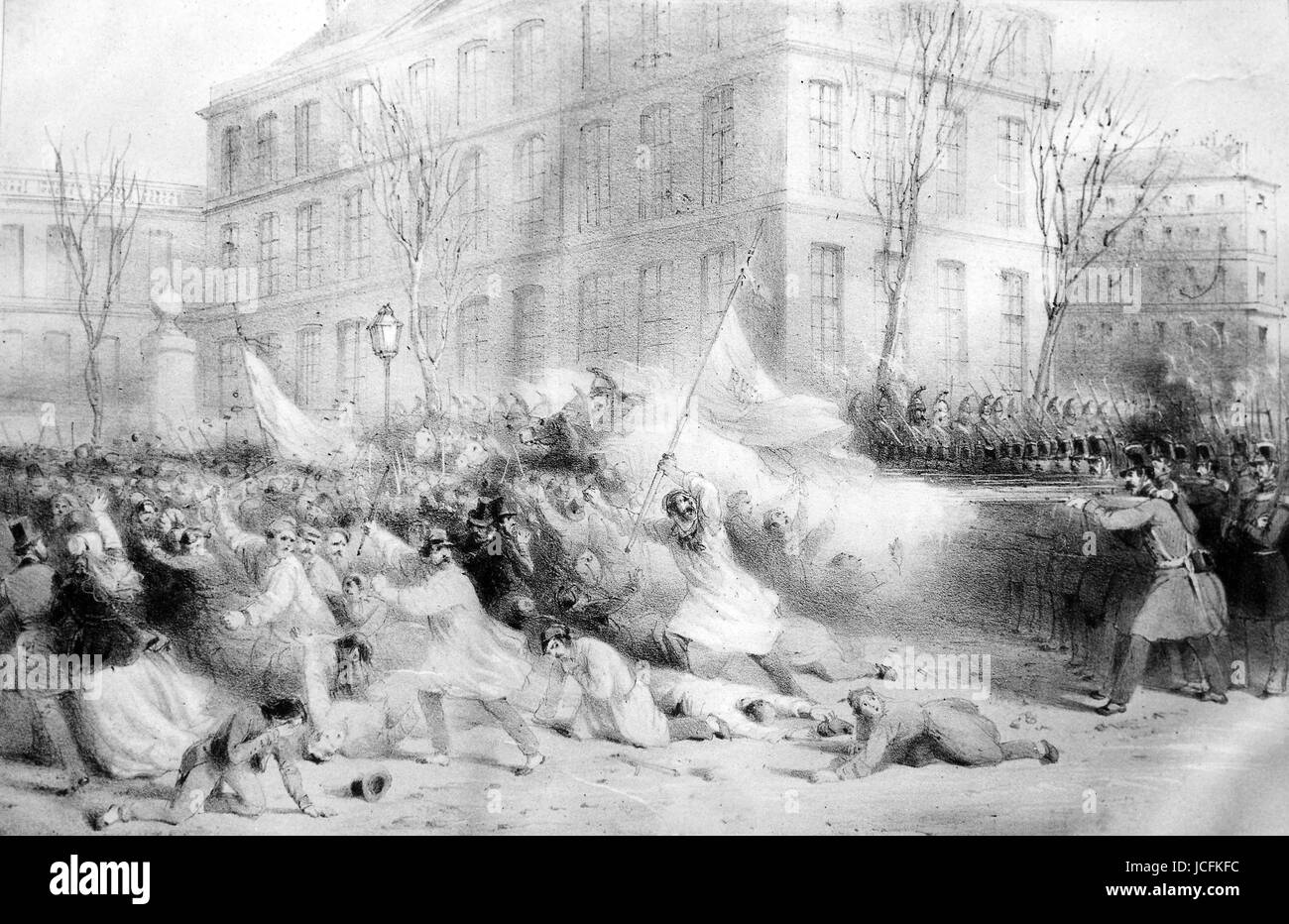 Massaker vor dem Ministerium für auswärtige Angelegenheiten 23. Februar 1848 Stockfoto