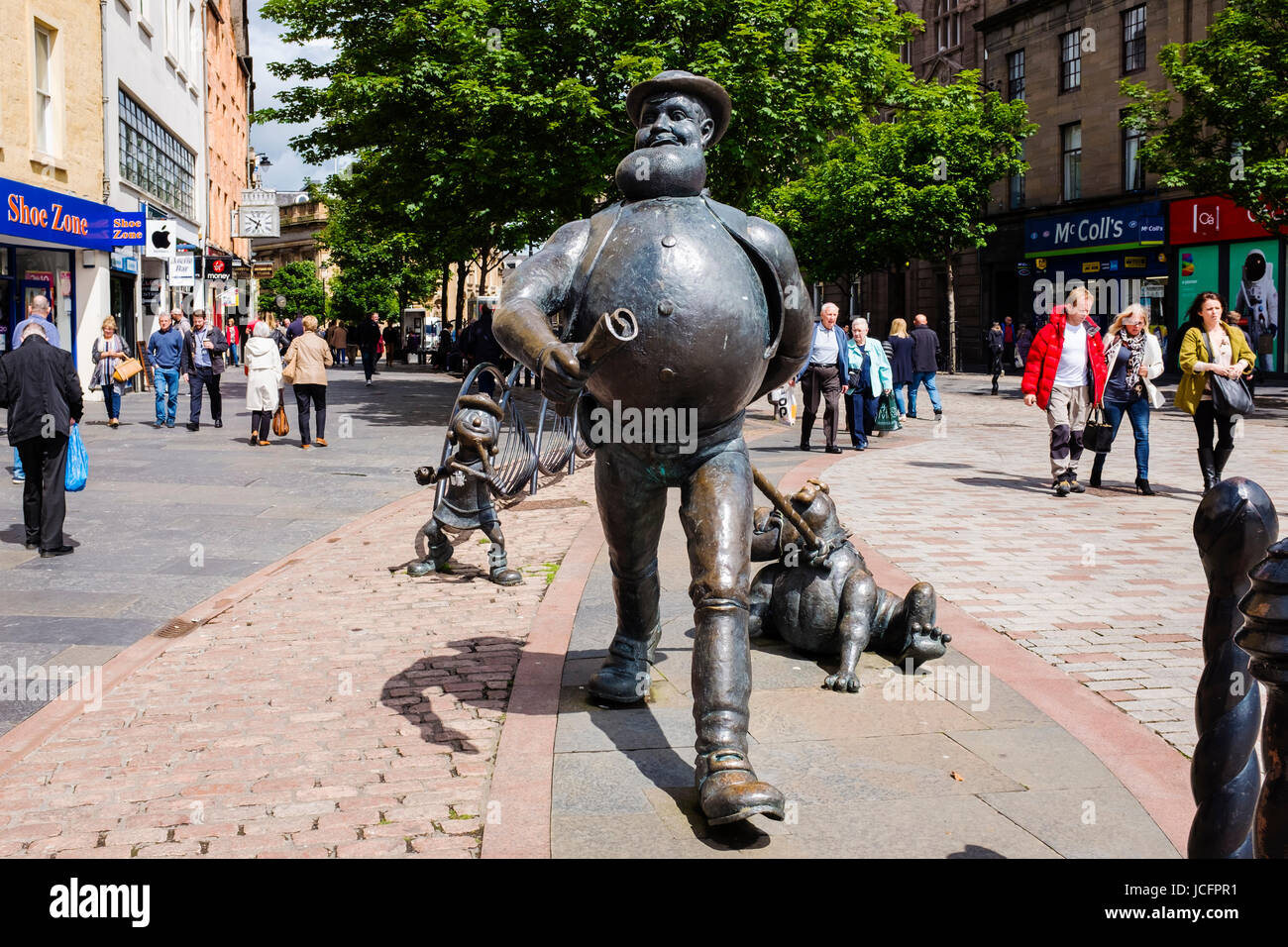 Statue der Comicfigur Desperate Dan im Zentrum von Dundee, Schottland Stockfoto