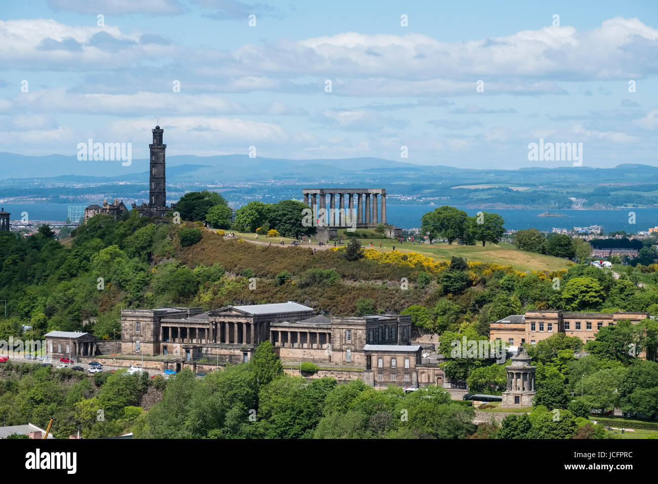 Blick auf Calton Hill in Edinburgh, Schottland Stockfoto