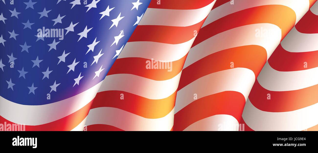 Fourth Of July Independence Day Poster oder Karte Vorlage mit amerikanischen Flagge. Vektor-illustration Stock Vektor