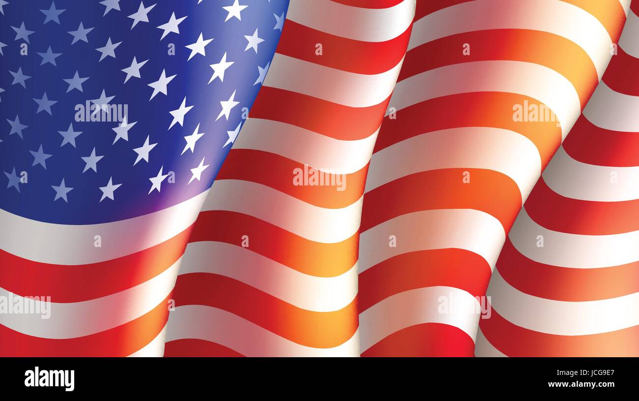 Fourth Of July Independence Day Poster oder Karte Vorlage mit amerikanischen Flagge. Vektor-illustration Stock Vektor