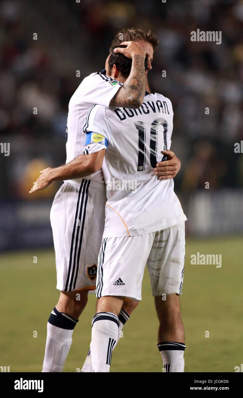 DAVID BECKHAM, LANDON DONOVAN feiern GALAXY 2. Ziel LOS ANGELES GALAXY V TORONTO FC CARSON, LOS ANGELES, CA, USA 19. September 2009 DIZ102592 Warnung! Dieses Foto kann nur für die Zeitung bzw. Zeitschrift redaktionelle Zwecke verwendet werden. Darf nicht für Internet/Online-Nutzung Nor für Publikationen unter Einbeziehung 1 Spieler, 1 Club oder 1 Wettbewerb, ohne schriftliche Genehmigung von Football DataCo Ltd. Für Rückfragen, bitte Kontakt Football DataCo Ltd unter + 44 (0) 207 864 9121 Stockfoto