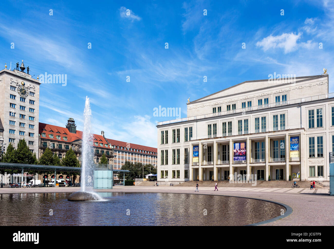 Oper Leipzig (Oper Leipzig) in Augustusplatz, Leipzig, Sachsen, Deutschland Stockfoto