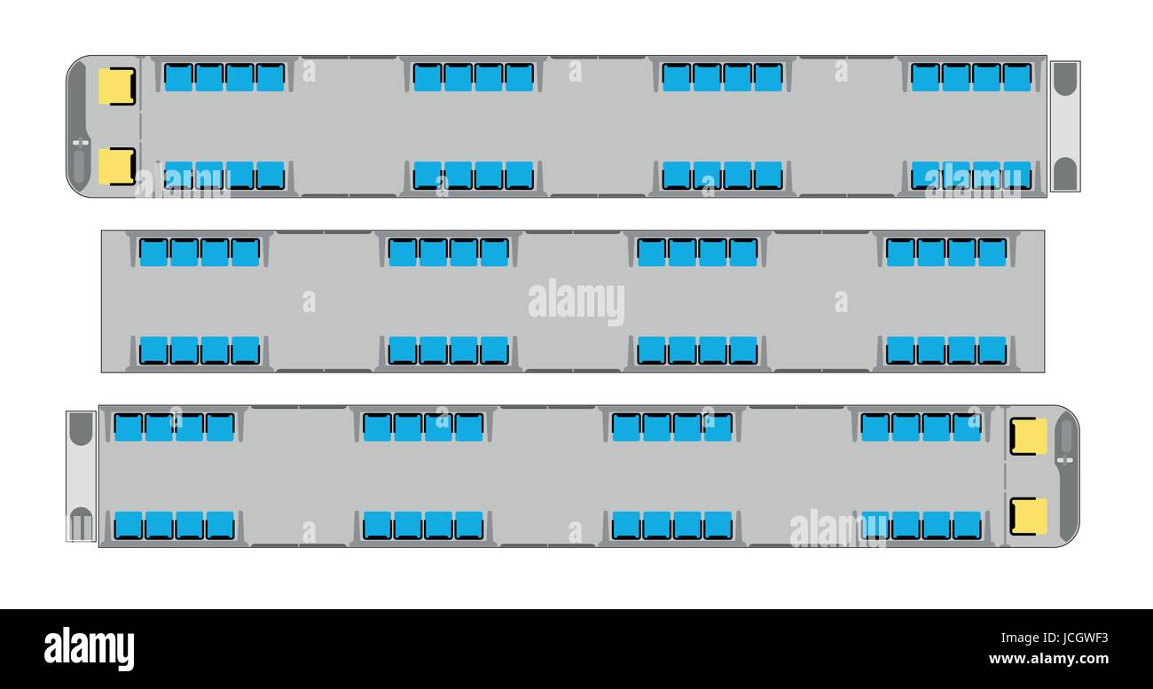 Passagier u-Bahn Zug Sitzplan Vektor und Abbildung Stock Vektor